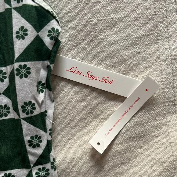 NWT Lisa Says Gah Elsa Slip Dress - SMALL - Floral Quilt Boonville Green - Picture 6 of 6